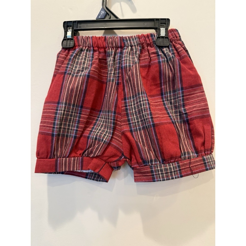 The Oaks Apparel Toddler Boy Red Blue Plaid Short Set Size 3T - Picture 8 of 9